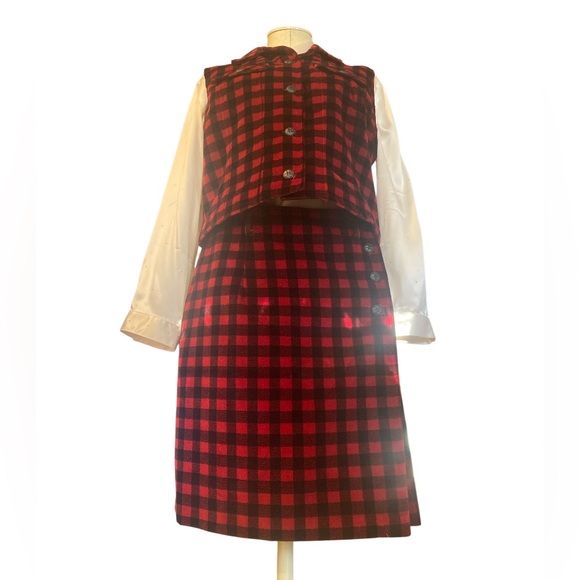 BUSHWACKER U.S.A. Matching mini wrap Velour Skirt and Button up vest pristine M - Picture 15 of 16